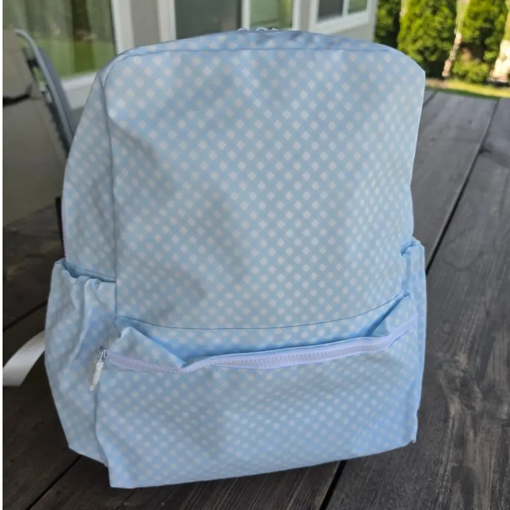 New apple of my Isa gingham Blue backpack / wipeable / drink holder